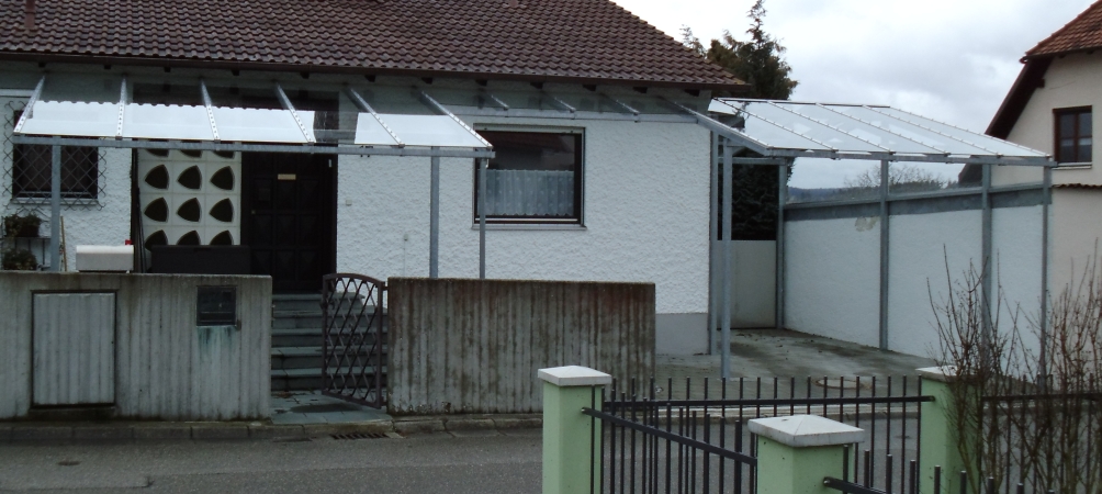 Carport&uuml;berdachung Stahl verzinkt, Eindeckung VSG 10mm Klarglas