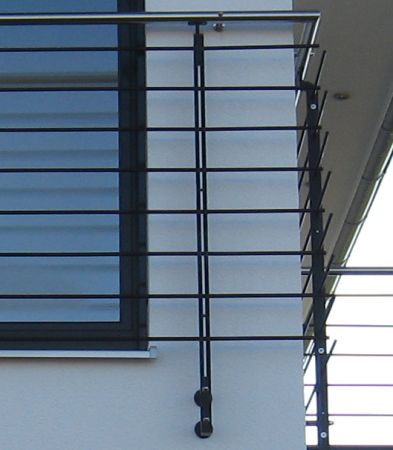 Fenstergitter/Balkongel&auml;nder verzinkt und lackiert, Handlauf Edelstahl V2A