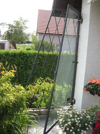 Rankgitter mit Windschutz wegklappbar