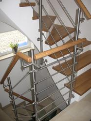 Edelstahlgel&auml;nder, Handlauf Eiche lackiert