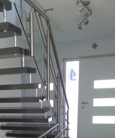Edelstahlgel&auml;nder mit Glasf&uuml;llung